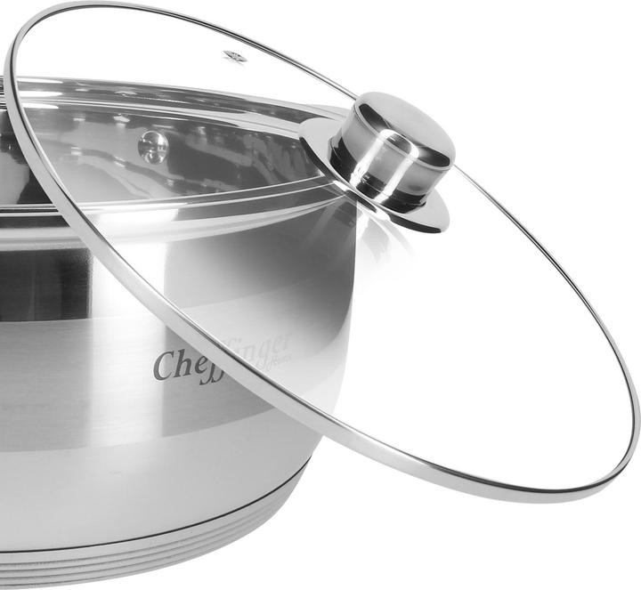 Image du produit Cheffinger 5er-Set Kochtöpfe 20/24/26/28/30 cm (30 cm, Pot romain, Acier inoxydable)