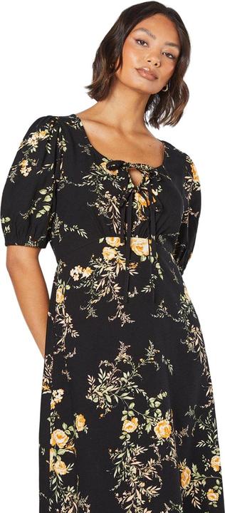 Immagine prodotto Dorothy Perkins Donna/Ladies Vestito midi floreale con doppia cravatta sul davanti (44 D)