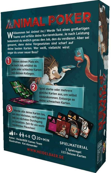 Produktbild HG010 - Animal Poker, Kartenspiel, für 3-5 Spieler, ab 10 Jahren (DE-Ausgabe) (Deutsch)