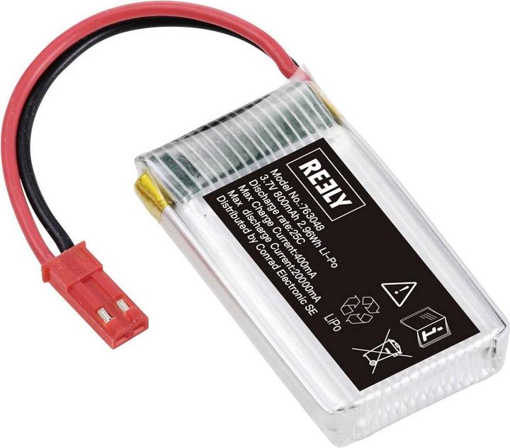 Image du produit Reely Pack d'accus pour modélisme (LiPo) 3.7 V 800 mAh Nombre d'éléments : 1 25 C Softcase BEC (3.70 V, 800 mAh)
