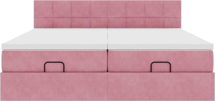 Immagine prodotto VidaXL Letto ottomano con materassi rosa 200x200 cm in velluto (200 x 200 cm)