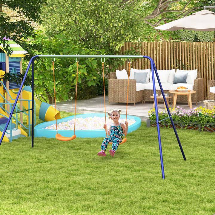 Produktbild Outsunny 2er Kinderschaukel mit Gerüst