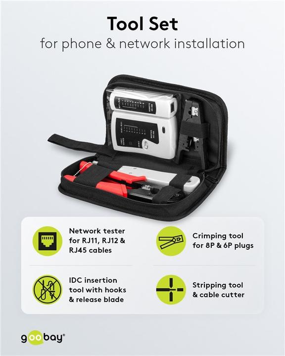 Produktbild Goobay Werkzeugset für Telefon- und Netzwerkinstallation (Werkzeug)