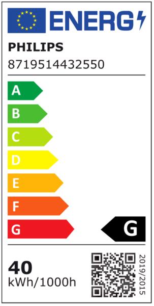 Label énergétique Philips Lampe de four (E14, 40 W, 300 lm, 1 x, G)