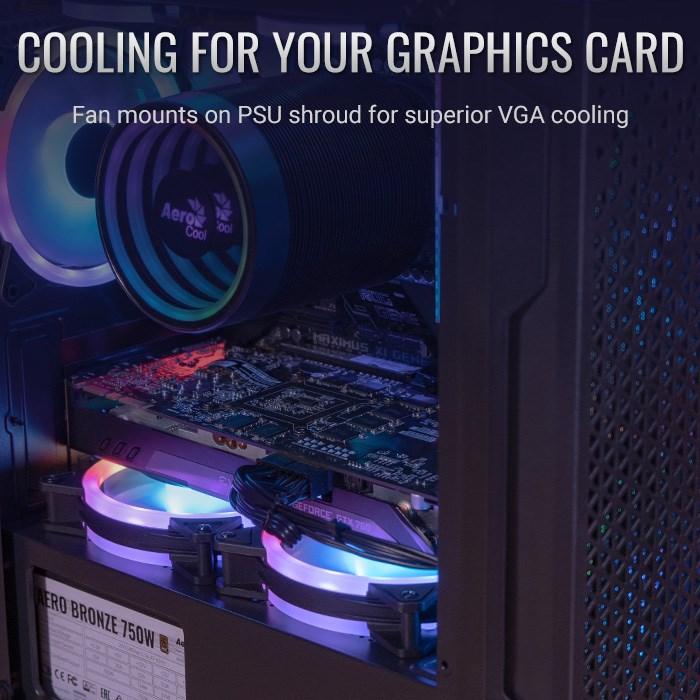 Productafbeelding AeroCool Go Mini Trinity v3 Zwart MicroATX/MiniITX - Midi/Minitower - Micro/Min (mATX)