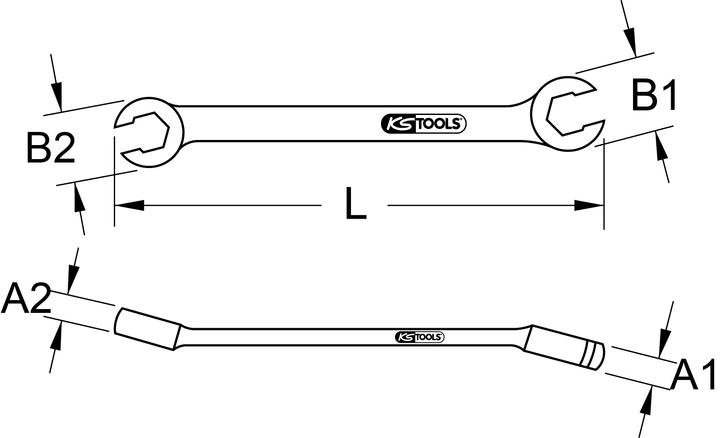 Produktbild KS Tools Offener Doppel-Ringschlüssel (9/16")