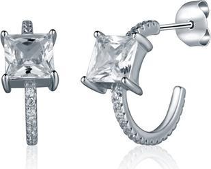 JVD - Silver hoop earrings with zircons SVLE2379XH2BI00