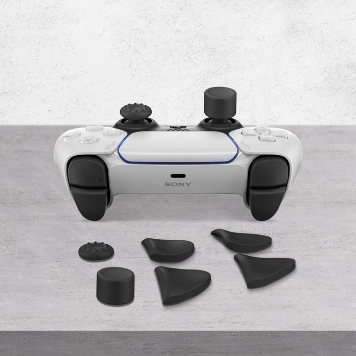 Produktbild Avizar PS5 Dualsense Controller-Zubehör-Kit: Verlängerungen + Daumengriffe - Schwarz (PS5)