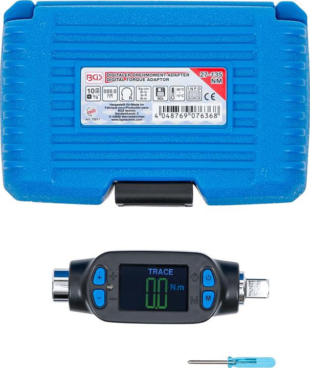Actual product image BGS Digital Torque Adaptor 10 mm (3/8") 27 - 135 Nm (3/8", 27 Nm, 135 Nm)
