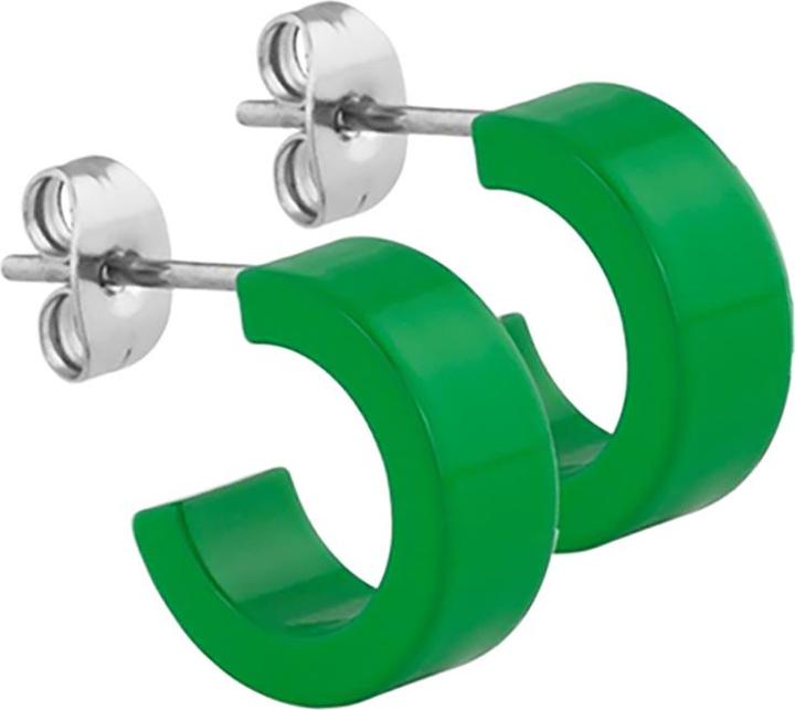Image du produit Star Piercing Boucles d'oreilles vert rond plat 5x14 (sans laiton, Acier chirurgical 316L)