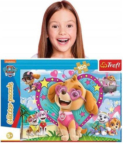 Actual product image Trefl Paw Patrol Glitter Puzzle 100T (100 pieces)