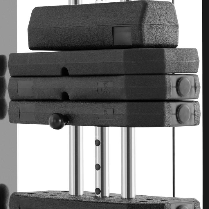 Produktbild Gymrex Kabelzug Kabelzugstation Seilzug Fitness Zugturm 150 kg 24 Gewichte 6,8 kg