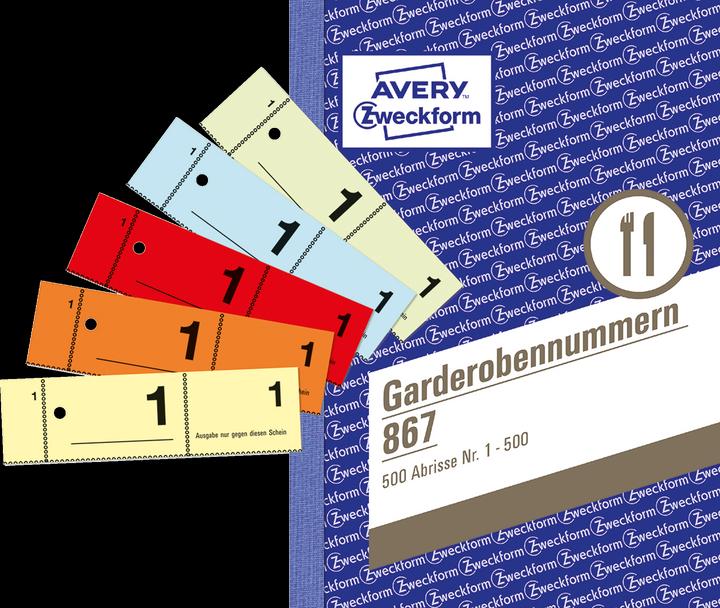 Avery Garderobennummern (100 x)