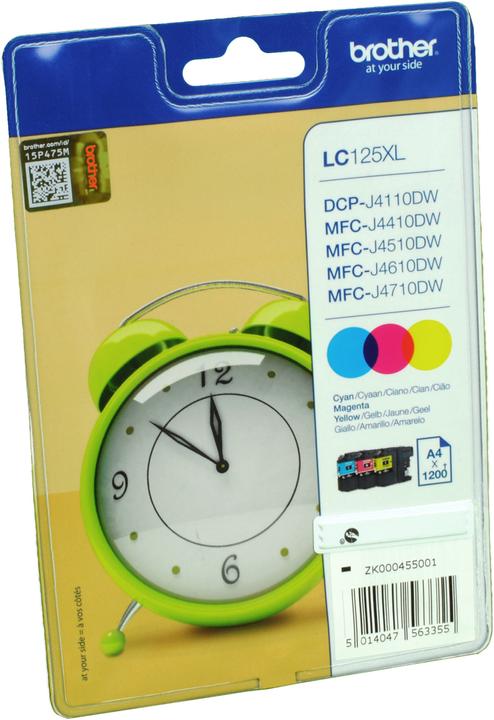 Actual product image Brother LC-125XL (M, C, Y)
