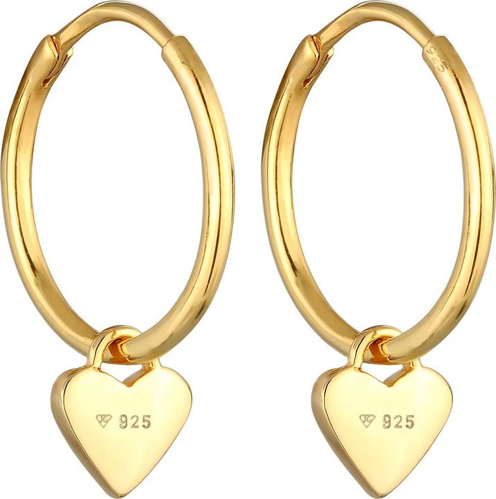 Actual product image Elli Creole, heart (Enamel, No stone, 925 Sterling silver gold-plated)