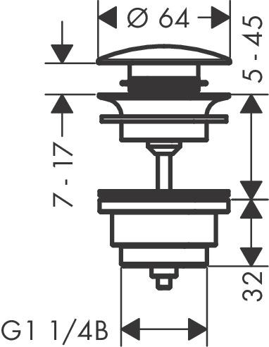 Immagine prodotto hansgrohe Set di scarico Push-Open per miscelatori per lavabo e bidet