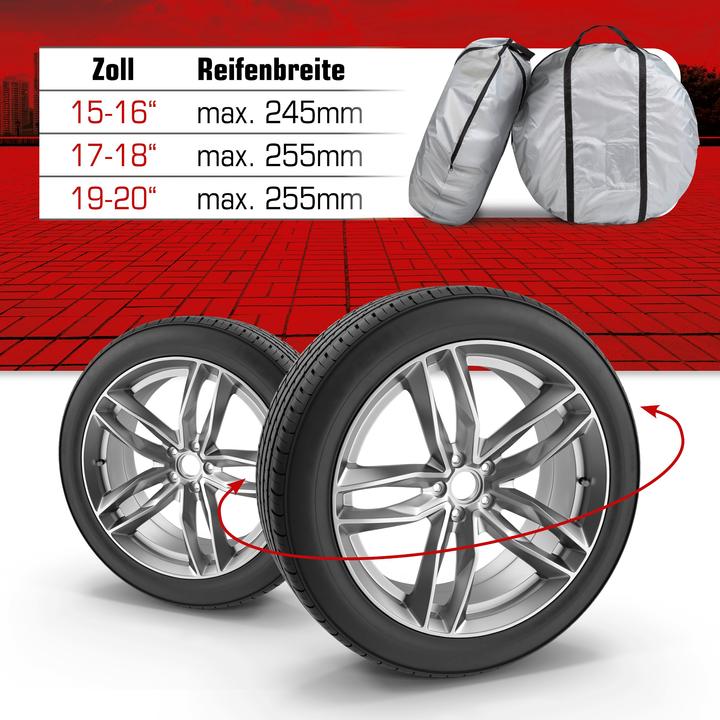 Image du produit Walser Sac de rangement pour pneus Lot de 2 taillee M, housse de protection robuste et étanche, sac à