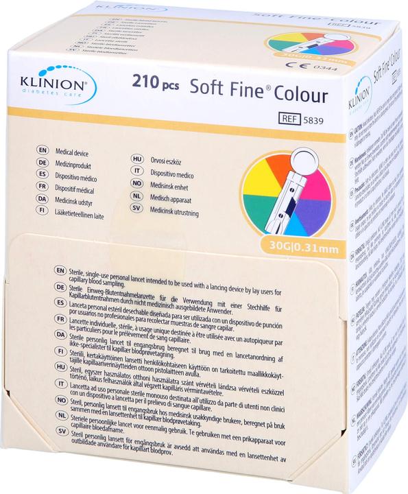 Produktbild Klinion Soft Fine Einmallanzette 30G steril, 210 Stück (Lanzette)