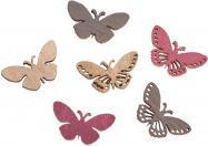 Rayher Wooden sprinkling butterfly, 24 pieces