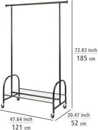 Produktbild Wenko Teleskop-Garderobe Profi 50696100 schwarz Metall 121,0 x 185,0 cm