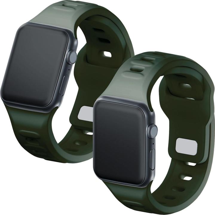 Produktbild 3MK Silicone Watch Strap Ciemnozielony/ Dark Green dla Apple Watch 42/44/45/49mm (Edelstahl, Silikon)