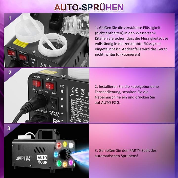 Image du produit Agptek Machine à fumée 500W, portable