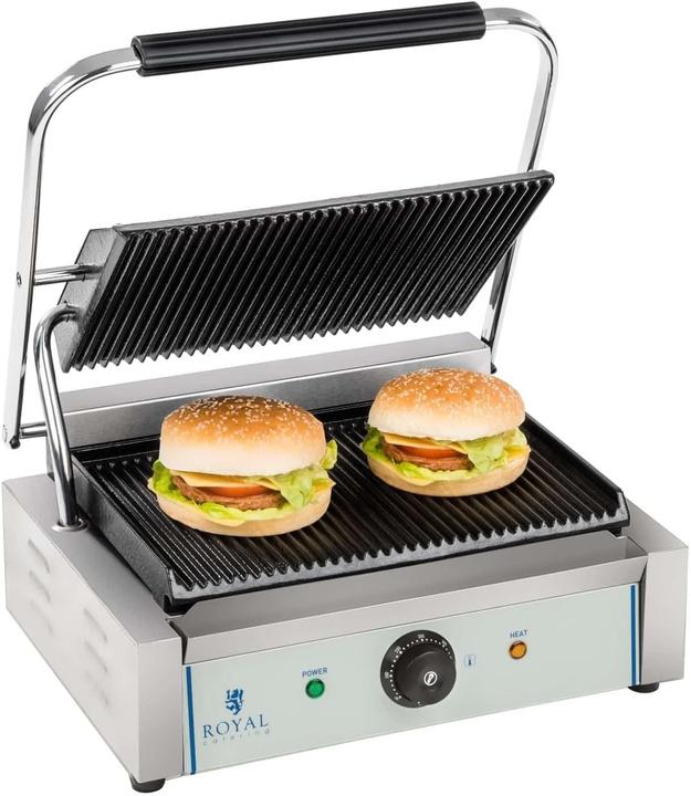 Image du produit Royal Catering Machine à panini nervurée - 1 x 2.200 watts