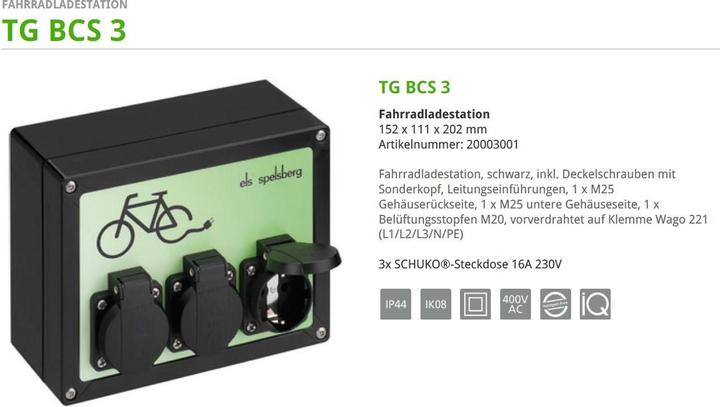Produktbild Spelsberg Fahrradladestation (E-Bike Ladegerät)