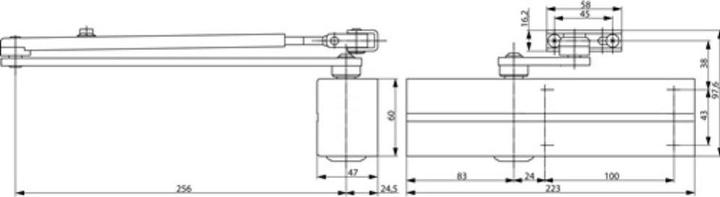 Actual product image Assa Abloy Scissor-type door closer DC 200 white EN 2-4