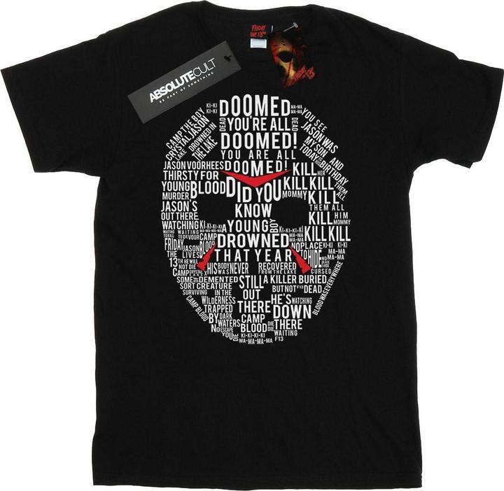 Absolute Cult Jason Text Mask TShirt (3XL)