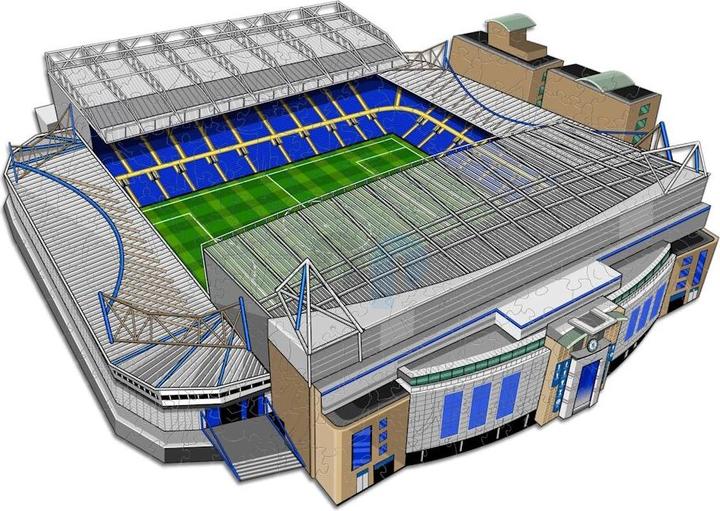 Actual product image Iconic Chelesea FC - Stamford Bridge Stadium - Wooden Puzzle Size L (500 pieces) (500 pieces)