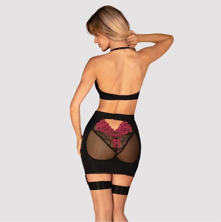 Actual product image Obsessive Rosenty Top & Skirt - Black/Purple (M/L)