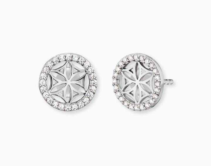 Actual product image Engelsrufer Balance ear stud life flower (925 silver rhodium-plated, Silver rhodium-plated)