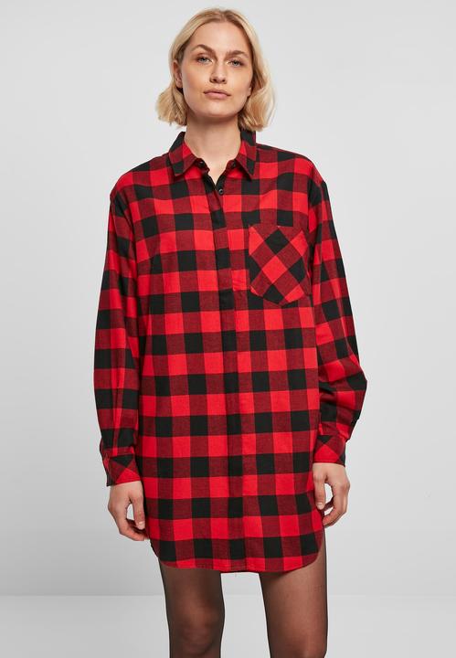 Actual product image Urban Classics Ladies Oversized Check Flannel Shirt Dress (M)