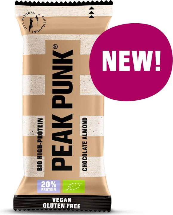 Image du produit Peak Punk Bio High-Protein Bar (Chocolat, Pois, Noix de cajou, Sarrasin, Avoine, 1 pcs, 55 g)