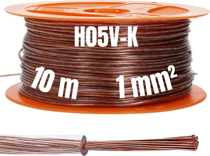 Immagine prodotto Kalitec 10 Meter H05V-K (X05V-K) 1 mm² transparent Verdrahtungsleitung I Aderleitung flexibel PVC Ei (10 m)