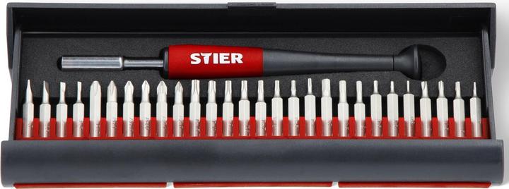Produktbild Stier Feinmechaniker-Schraubendrehersatz 29-teilig (Schlitz, Innensechskant, 5-Stern, Pin-torx, Pozidriv-Kreuzschlitz (PZ))
