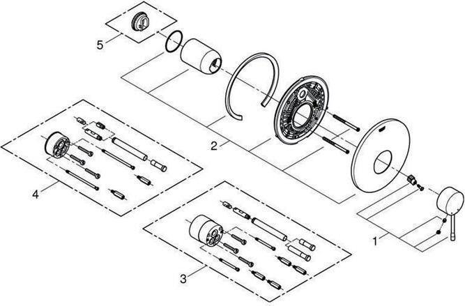 Produktbild Grohe Einhand-Brausebatterie ESSENCE Fertigmontageset f Rapido E chr