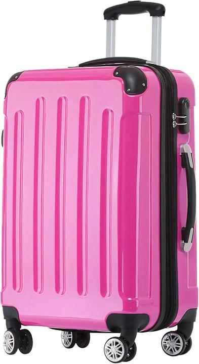 Immagine prodotto Beibye Trolley a guscio rigido Twin Wheels 2048, rosa, M (45 l, Bagaglio a mano (fino a 50 litri))