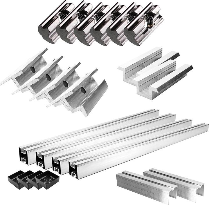 Immagine prodotto Offgridtec Set di fissaggio per 2 moduli solari - per tegole lisce per moduli solari con altezza telaio di 40
