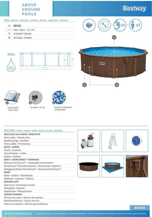 Immagine prodotto Bestway Hydrium (Ø 488 x 130 cm)