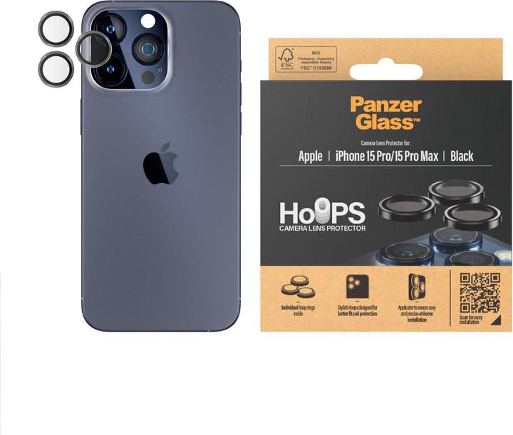 Produktbild PanzerGlass Hoops Camera Lens Protector (1 Stück, Apple iPhone 15 Pro Max, Apple iPhone 15 Pro)