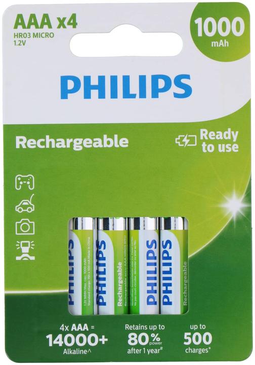 Philips Rechargeable (4 pcs., AAA, 1000 mAh)