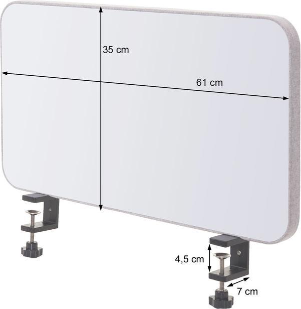 Image du produit Mendler Tableau blanc de bureau, écran de séparation bureau Tableau magnétique Tableau d'affichage (60 x 35 x 3 cm)