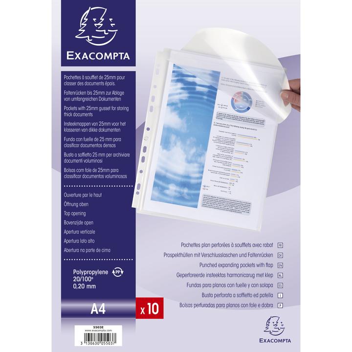 Produktbild Exacompta Zeigetasche Känguruh A4, Transparent (A4, 10 x)