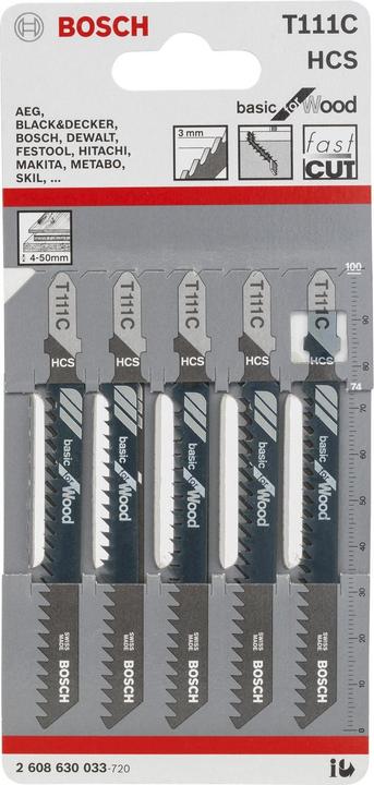 Produktbild Bosch Professional Zubehör Stichsägeblatt T 111 C Basic for Wood, 5er-Pack