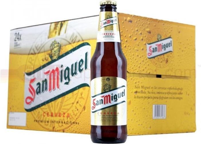 San Miguel Lager Bier Kiste 24 x 330 ml / 5.4 % Spanien (24 x 33 cl)