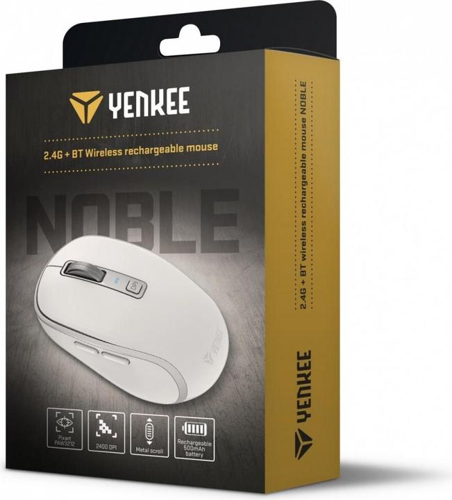 Produktbild Yenkee DUAL WiFi+Bluetooth wireless mouse, rechargeable battery, 5 buttons (Kabellos)