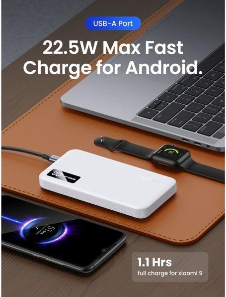Produktbild Ugreen 10000mAh Two-way Fast Charging Powerbank White (10000 mAh, 22.50 W, 38.20 Wh)