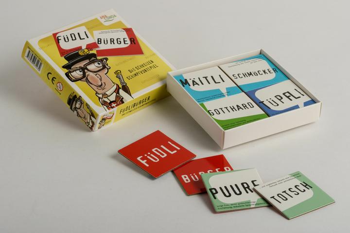 Actual product image Füdlibürger. The Swiss swearword game (German)